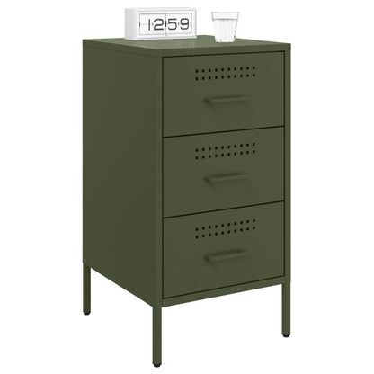 vidaXL Bedside Cabinets 2 pcs Olive Green 36x39x68 cm Steel