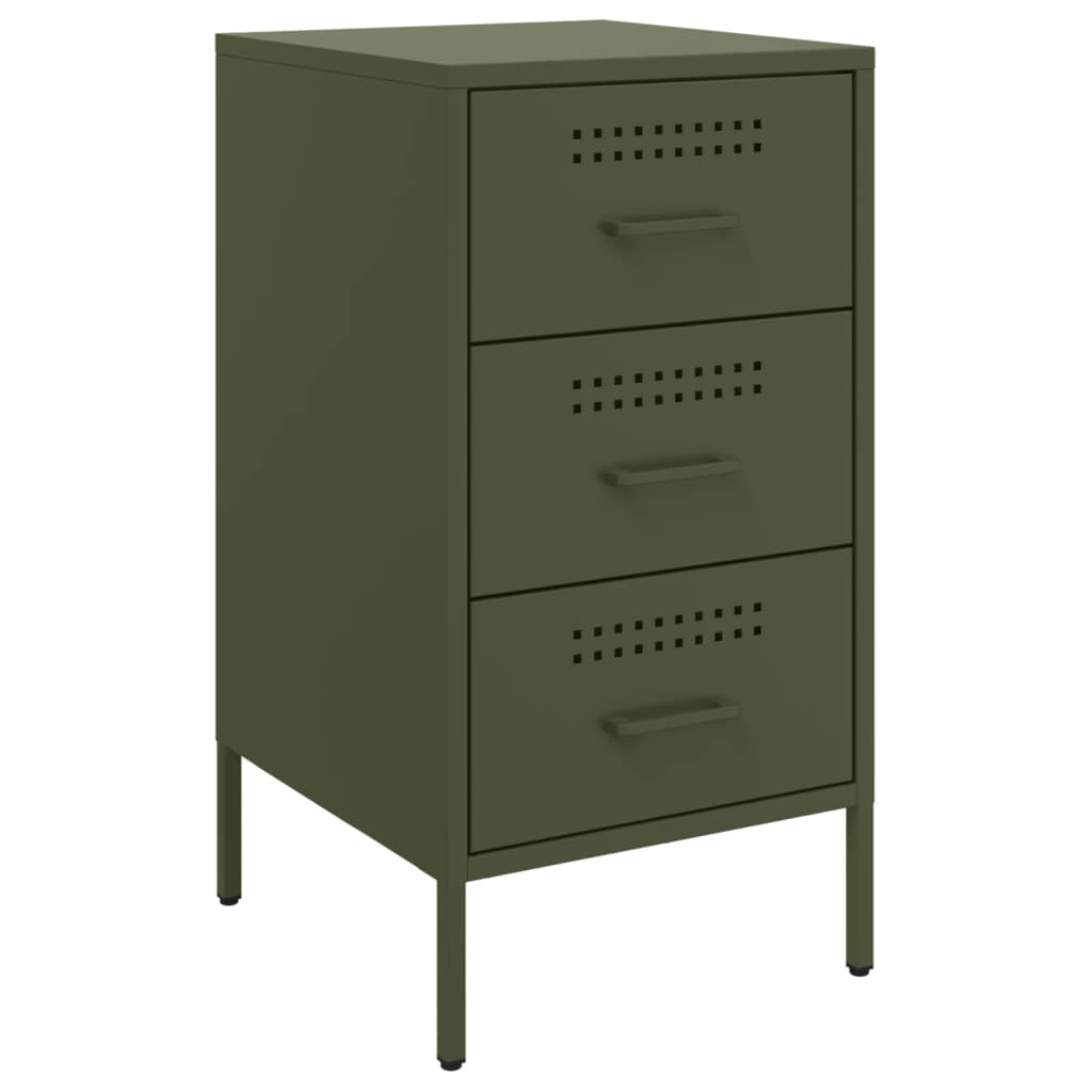 vidaXL Bedside Cabinets 2 pcs Olive Green 36x39x68 cm Steel