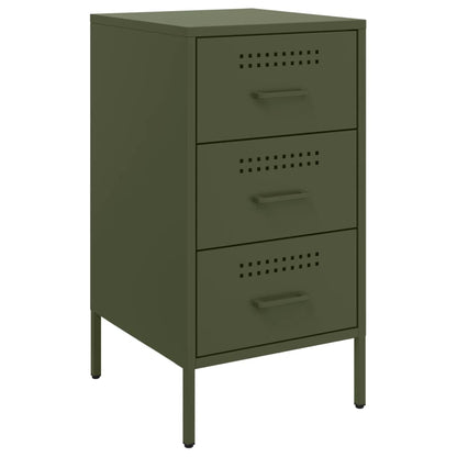 vidaXL Bedside Cabinets 2 pcs Olive Green 36x39x68 cm Steel