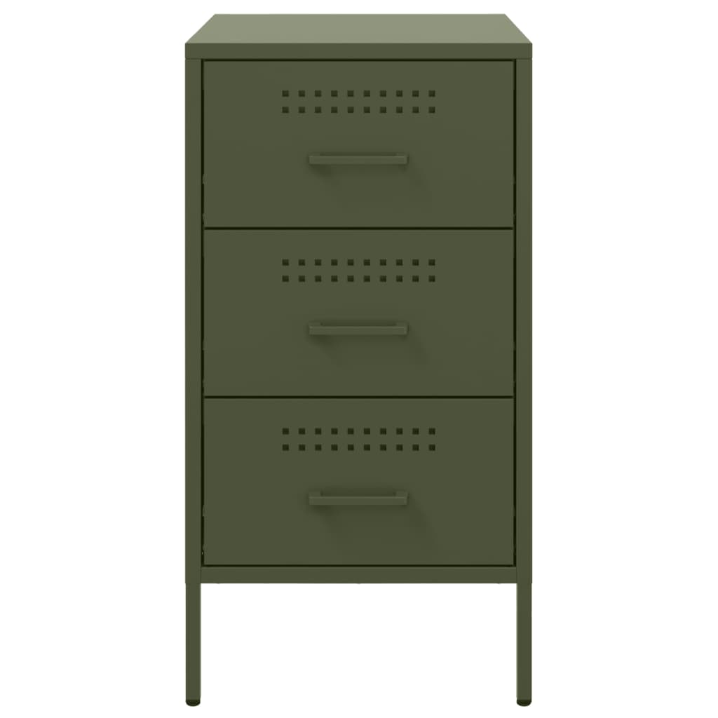 vidaXL Bedside Cabinets 2 pcs Olive Green 36x39x68 cm Steel