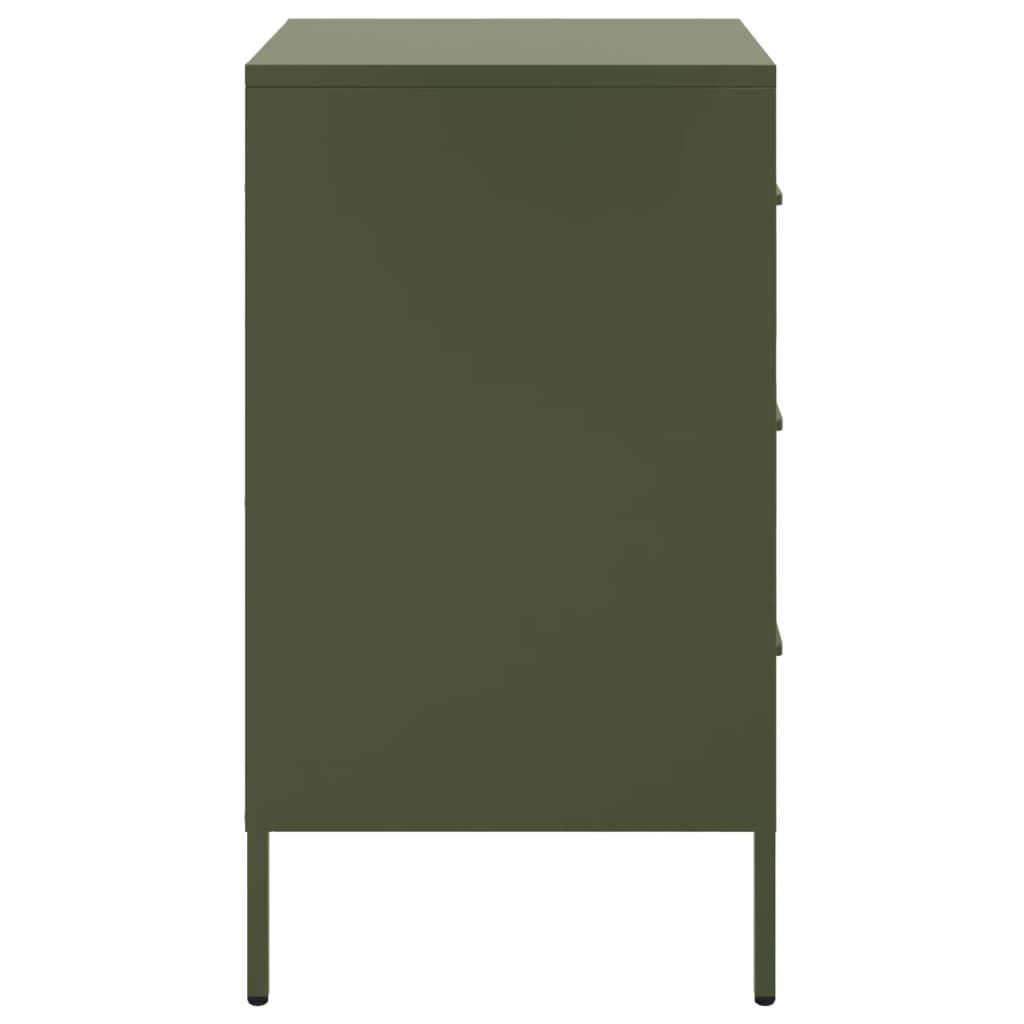 vidaXL Bedside Cabinets 2 pcs Olive Green 36x39x68 cm Steel