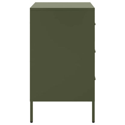 vidaXL Bedside Cabinets 2 pcs Olive Green 36x39x68 cm Steel