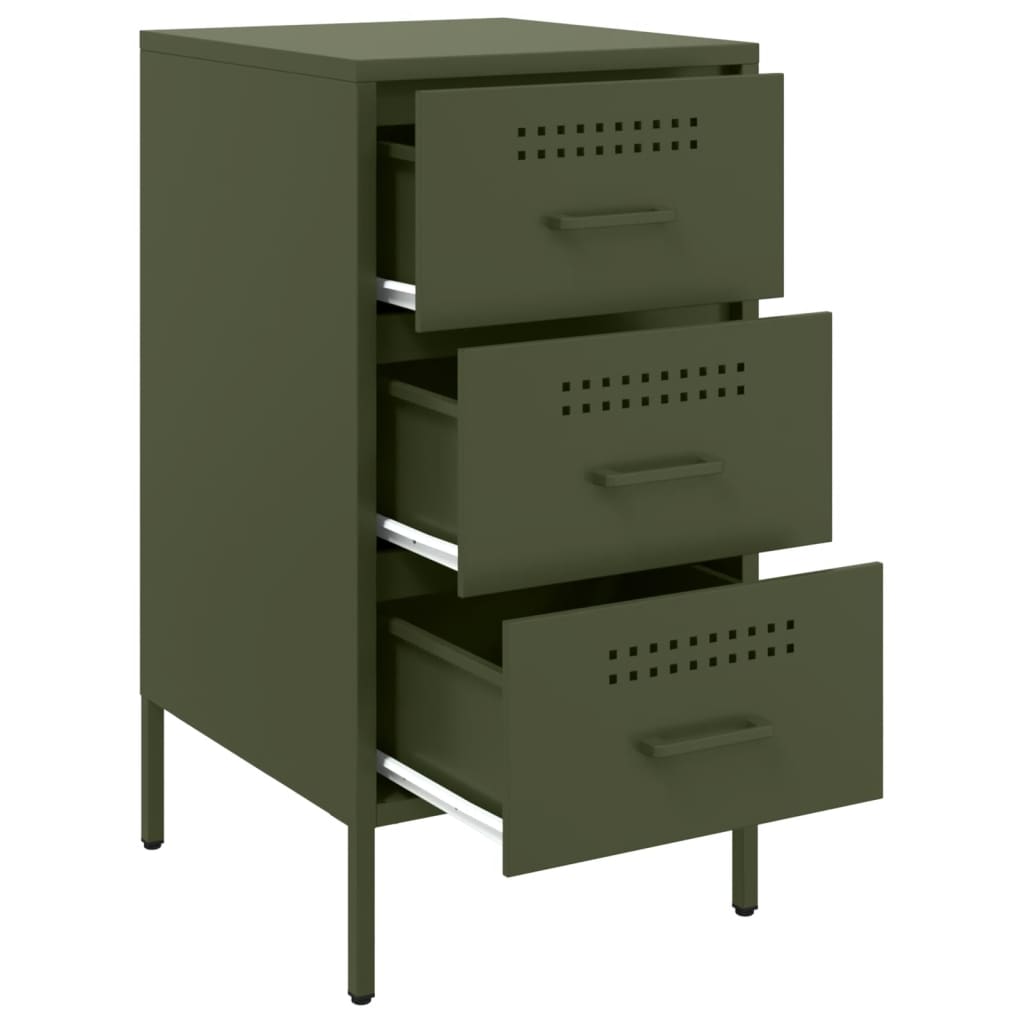 vidaXL Bedside Cabinets 2 pcs Olive Green 36x39x68 cm Steel