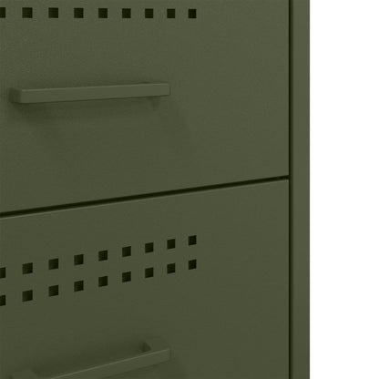 vidaXL Bedside Cabinets 2 pcs Olive Green 36x39x68 cm Steel