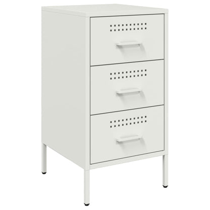 vidaXL Bedside Cabinet White 36x39x68 cm Steel