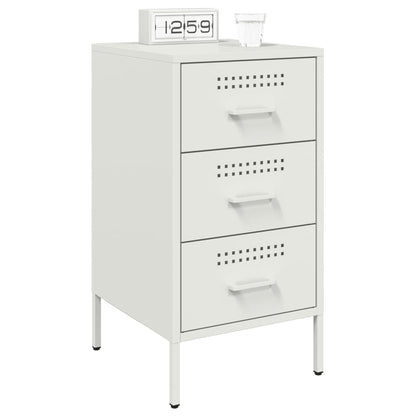 vidaXL Bedside Cabinet White 36x39x68 cm Steel