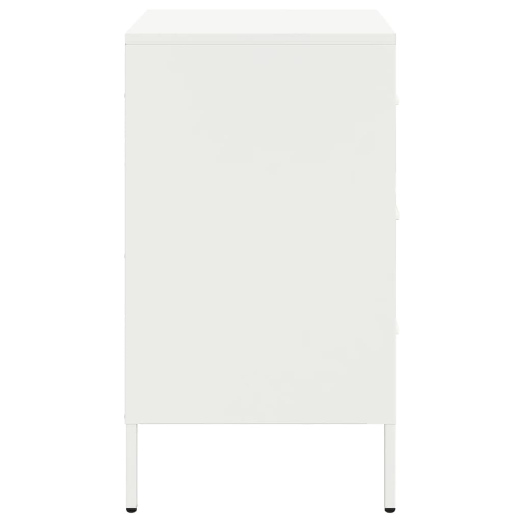 vidaXL Bedside Cabinet White 36x39x68 cm Steel