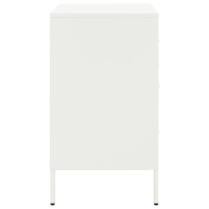 vidaXL Bedside Cabinet White 36x39x68 cm Steel