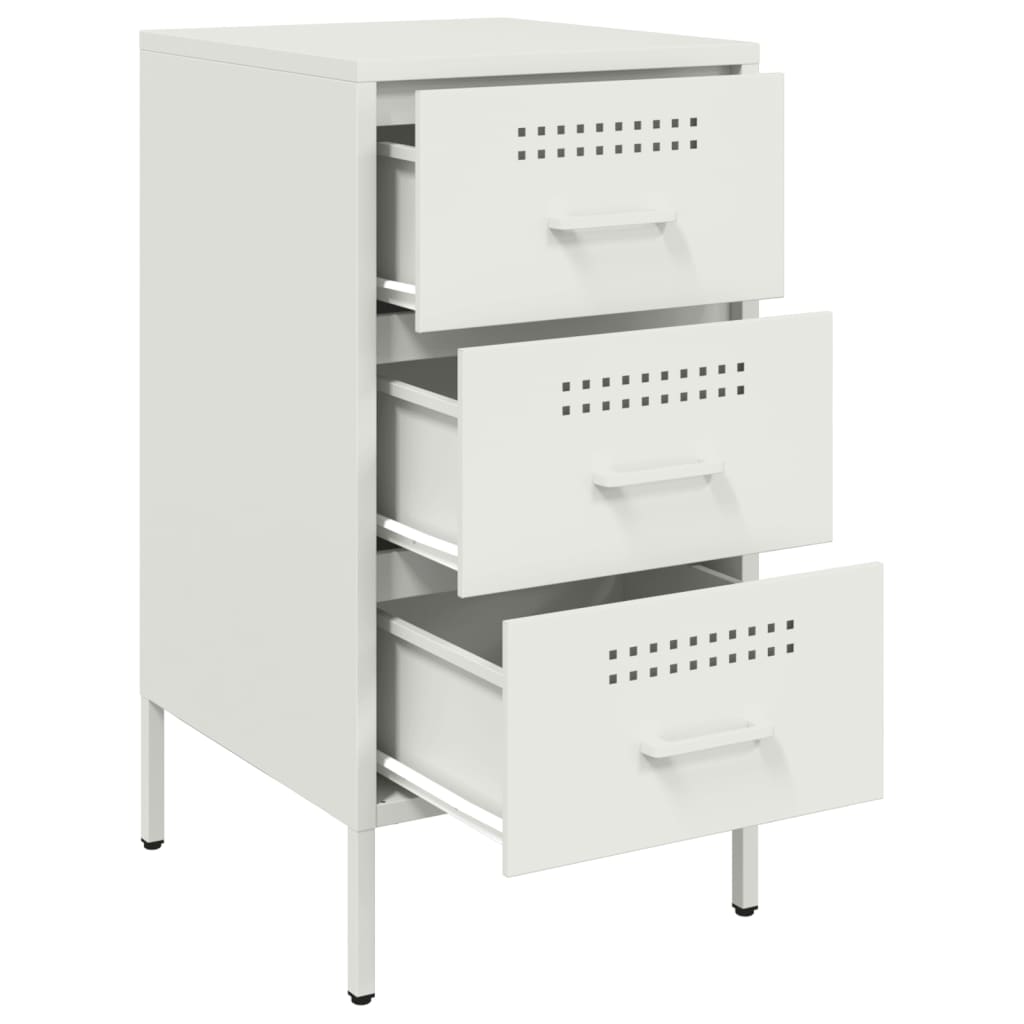 vidaXL Bedside Cabinet White 36x39x68 cm Steel