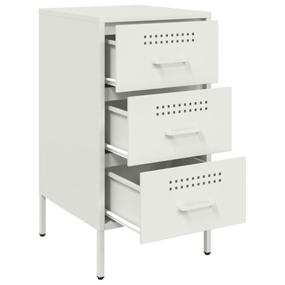vidaXL Bedside Cabinet White 36x39x68 cm Steel