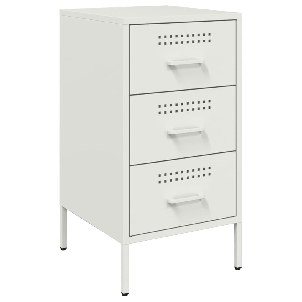vidaXL Bedside Cabinets 2 pcs White 36x39x68 cm Steel