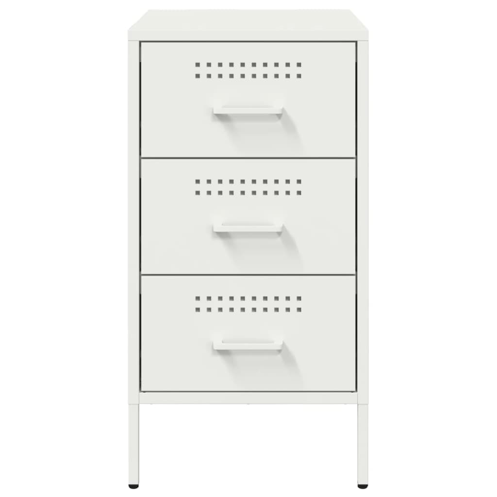 vidaXL Bedside Cabinets 2 pcs White 36x39x68 cm Steel