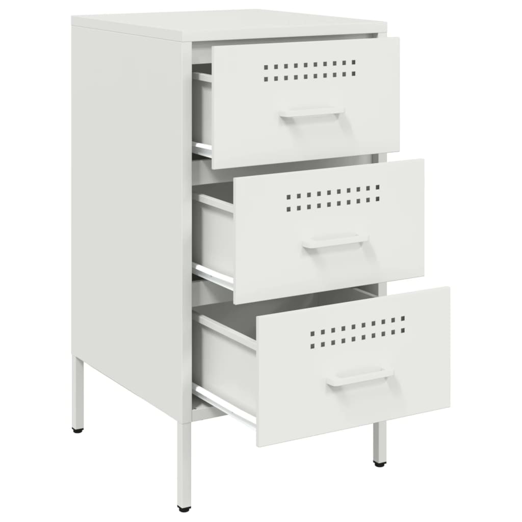 vidaXL Bedside Cabinets 2 pcs White 36x39x68 cm Steel