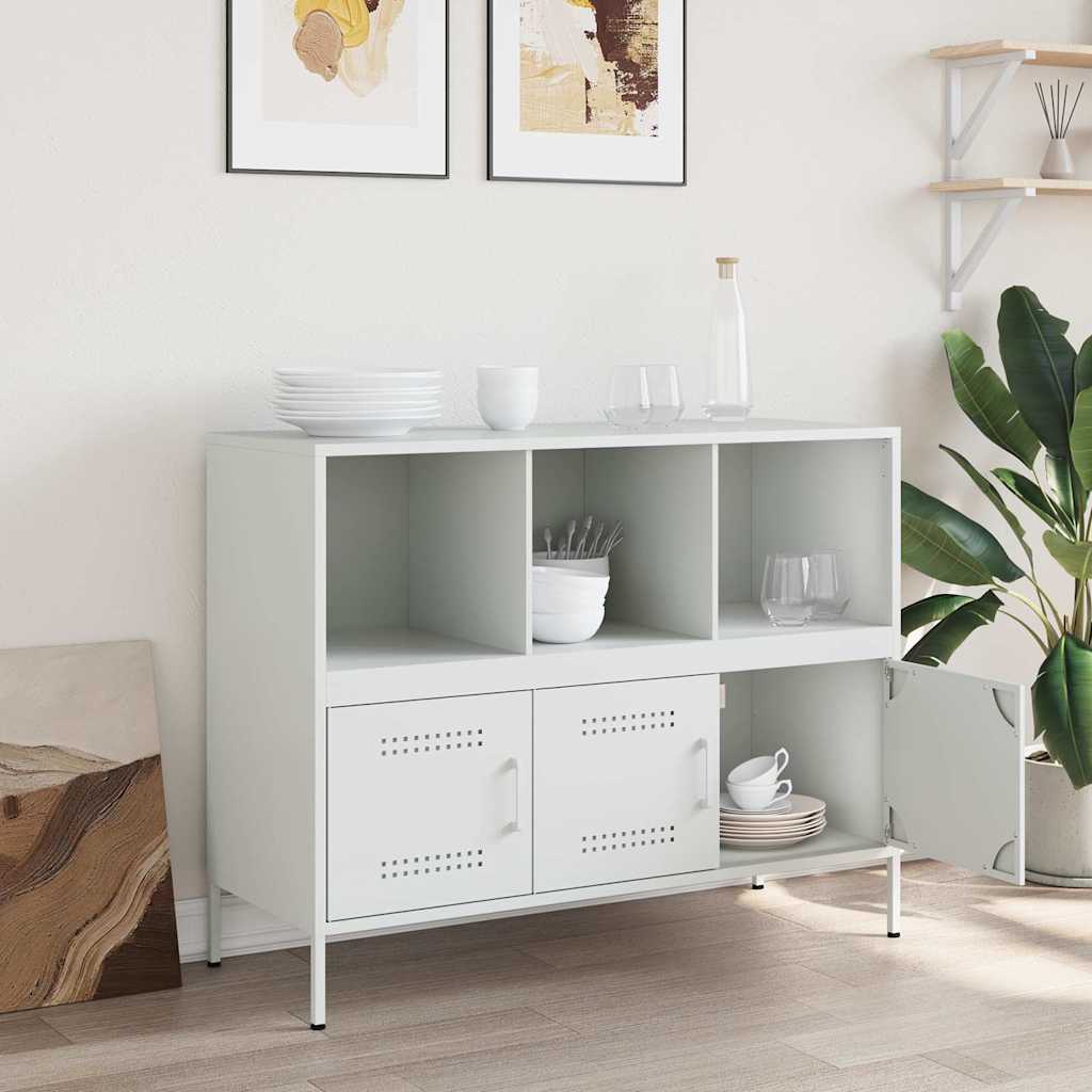 vidaXL Sideboard White 100.5x39x79 cm Steel