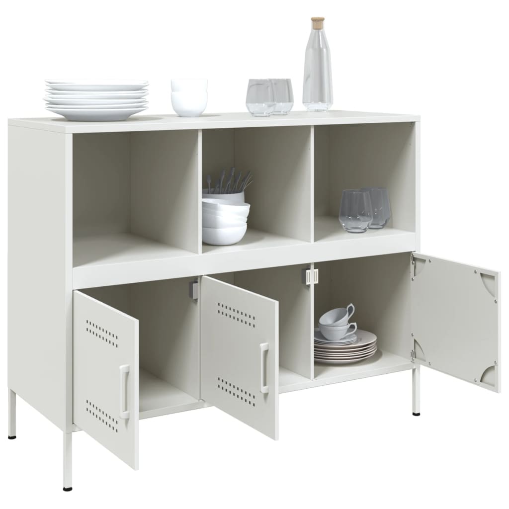 vidaXL Sideboard White 100.5x39x79 cm Steel