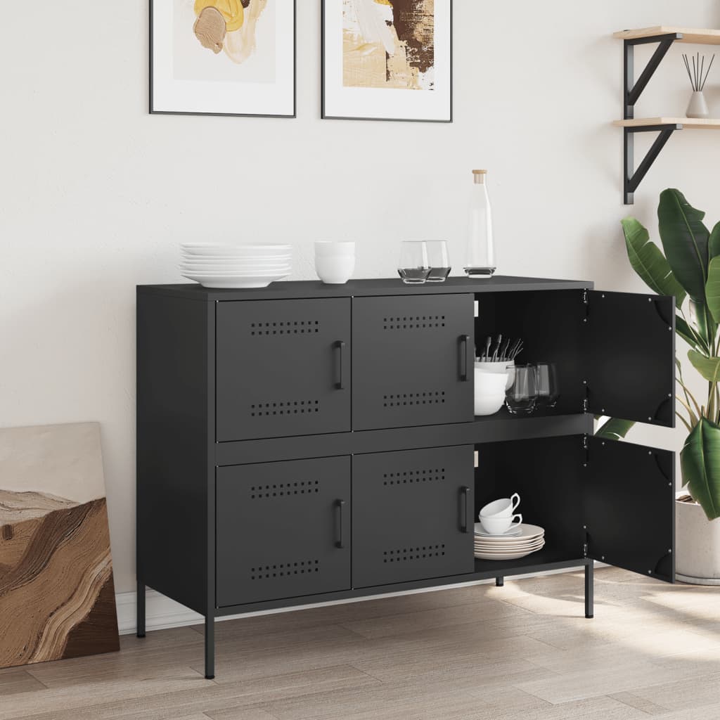 vidaXL Sideboard Black 100,5x39x79 cm Steel