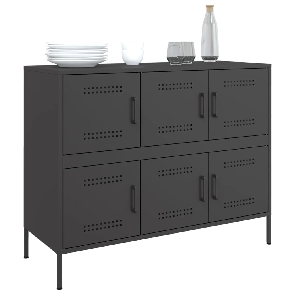 vidaXL Sideboard Black 100,5x39x79 cm Steel