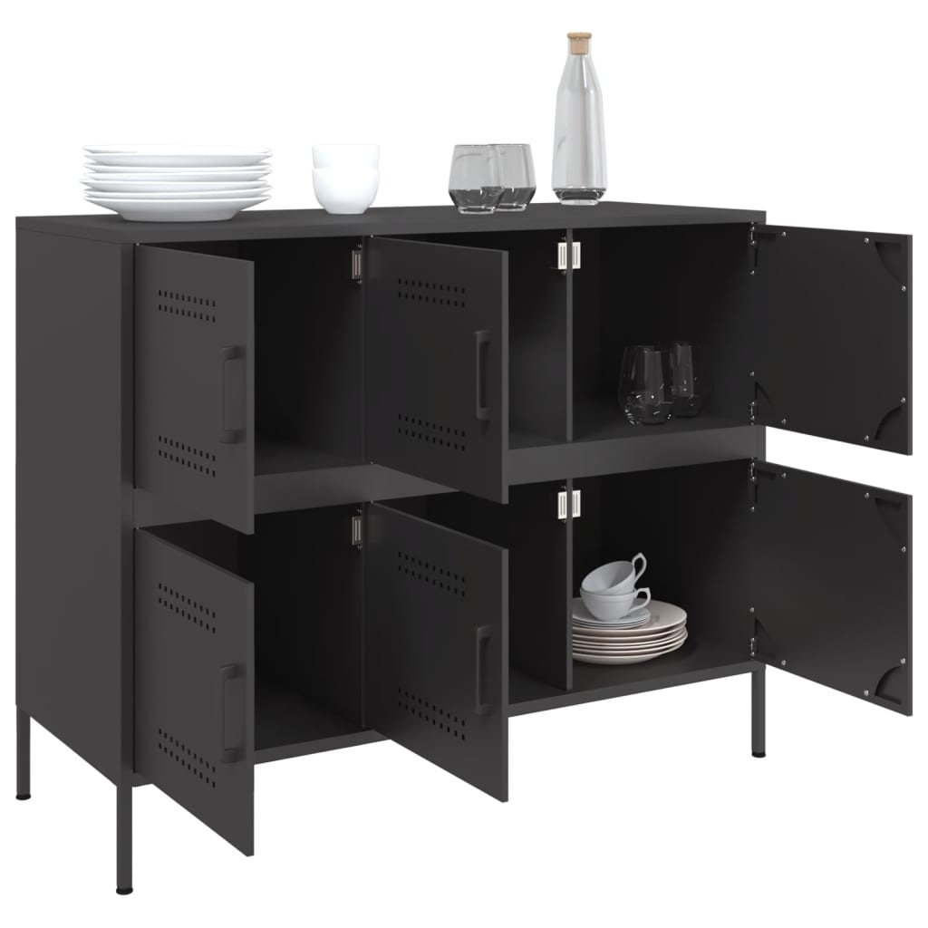 vidaXL Sideboard Black 100,5x39x79 cm Steel