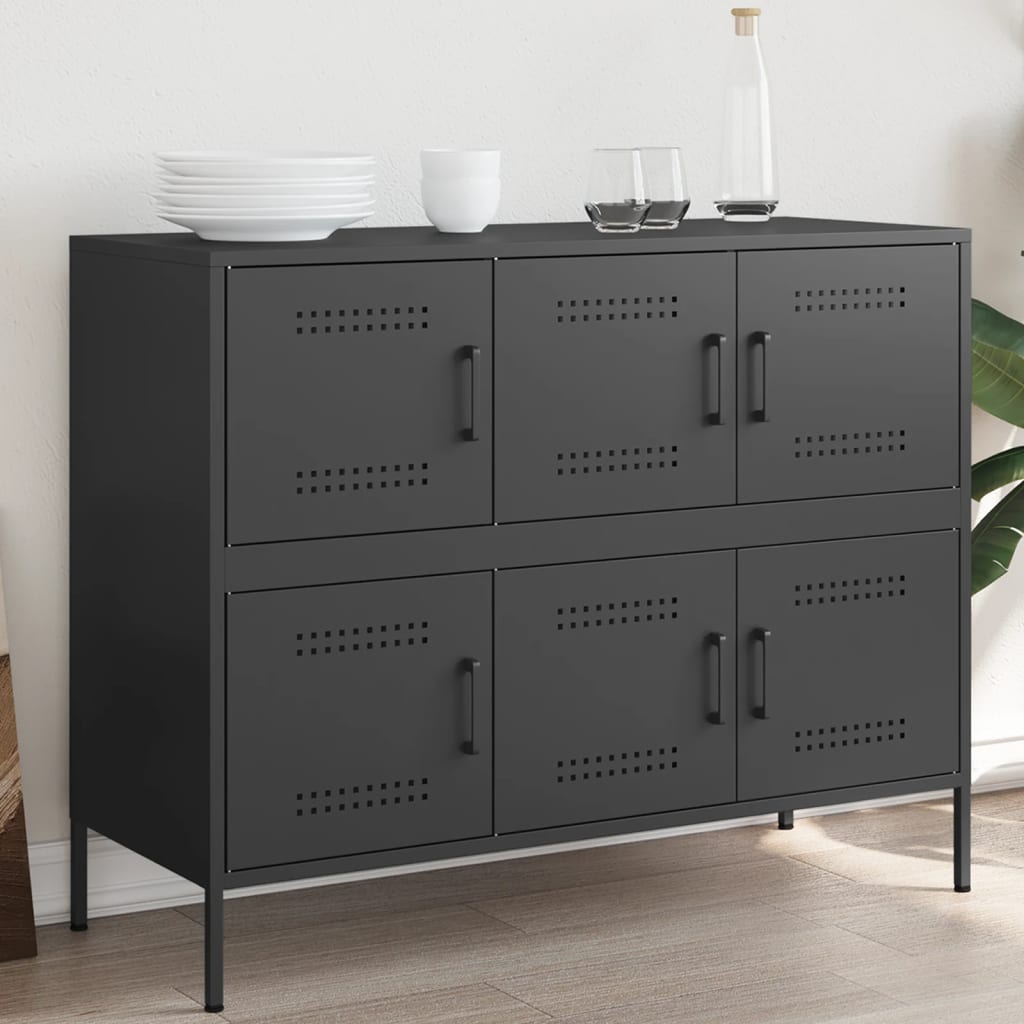 vidaXL Sideboard Black 100,5x39x79 cm Steel