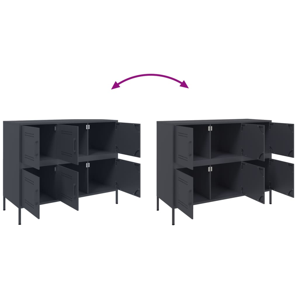 vidaXL Sideboard Anthracite 100,5x39x79 cm Steel