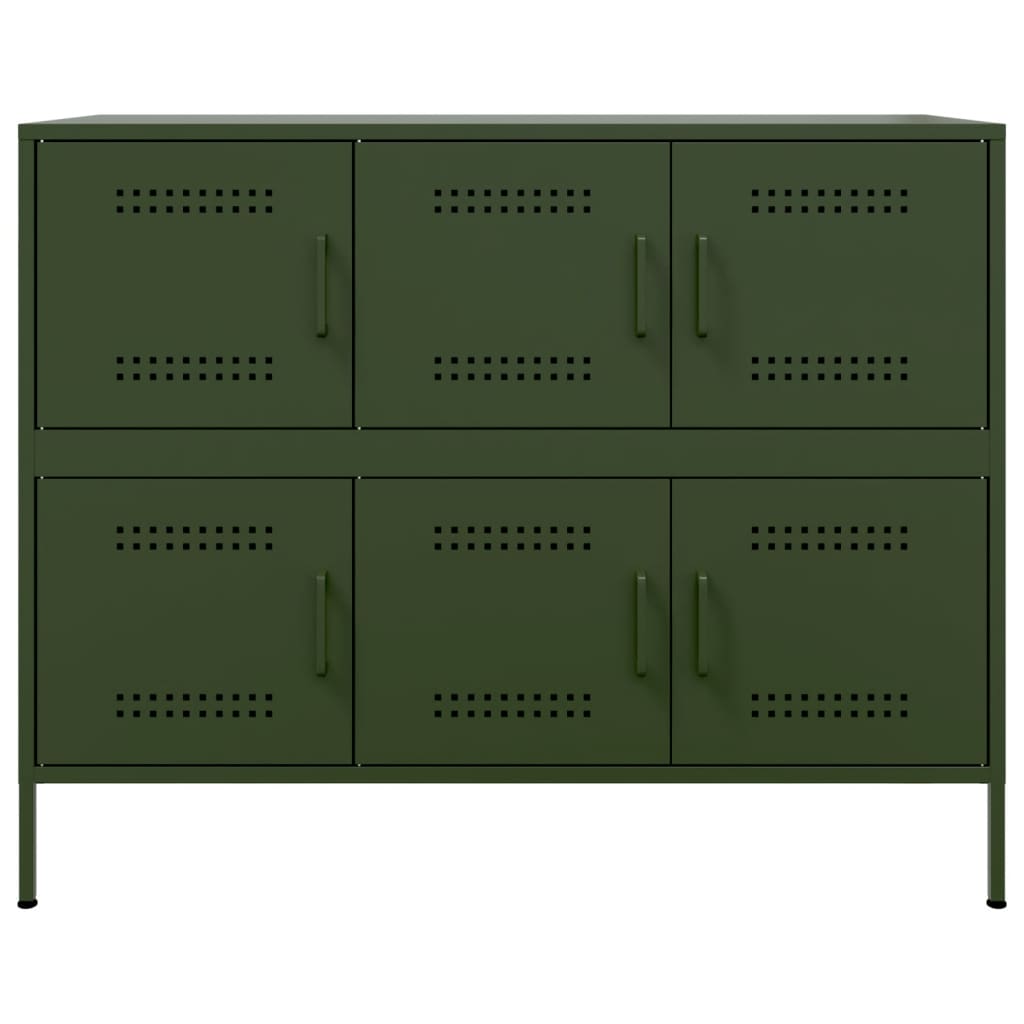 vidaXL Sideboard Olive Green 100.5x39x79 cm Steel
