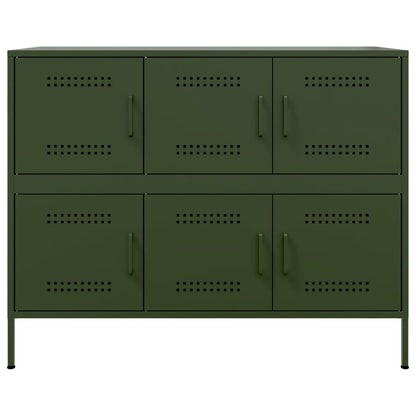 vidaXL Sideboard Olive Green 100.5x39x79 cm Steel