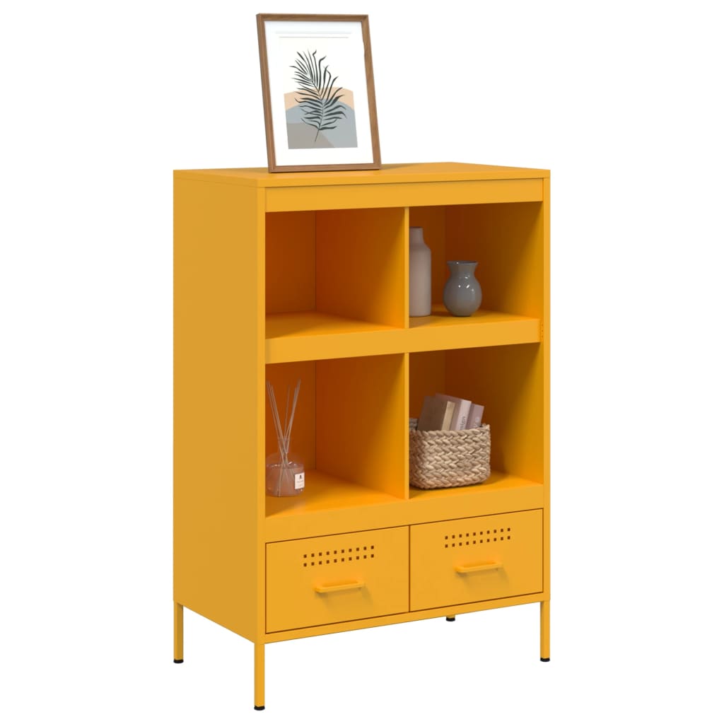 vidaXL Highboard Mustard Yellow 68x39x101.5 cm Steel