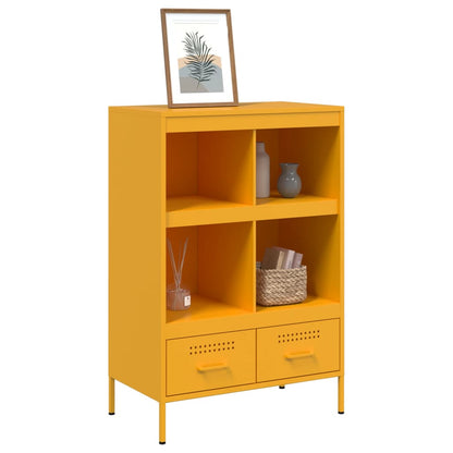 vidaXL Highboard Mustard Yellow 68x39x101.5 cm Steel