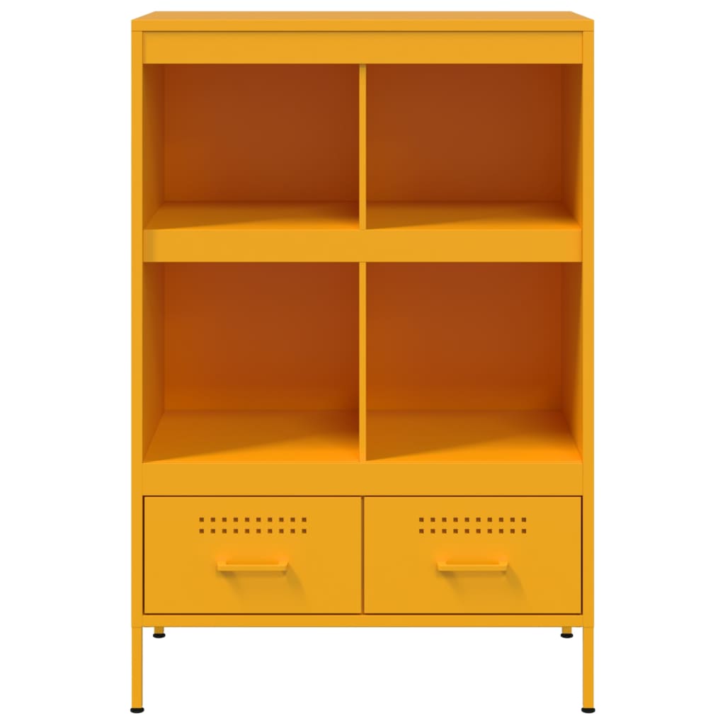vidaXL Highboard Mustard Yellow 68x39x101.5 cm Steel
