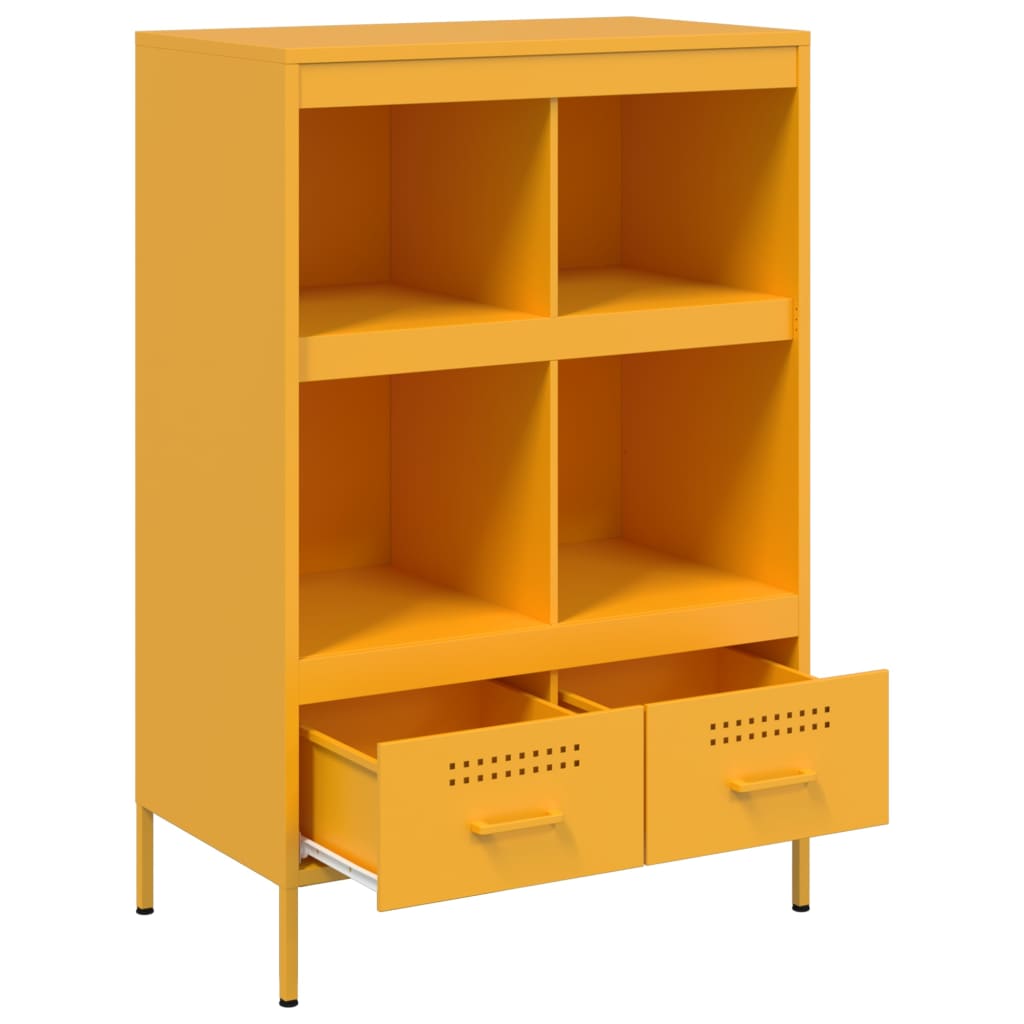 vidaXL Highboard Mustard Yellow 68x39x101.5 cm Steel