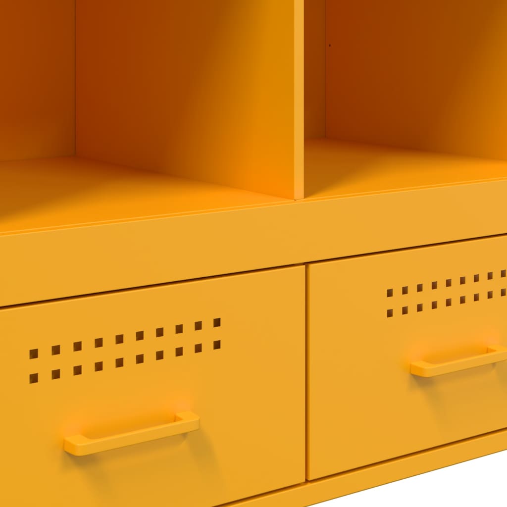 vidaXL Highboard Mustard Yellow 68x39x101.5 cm Steel