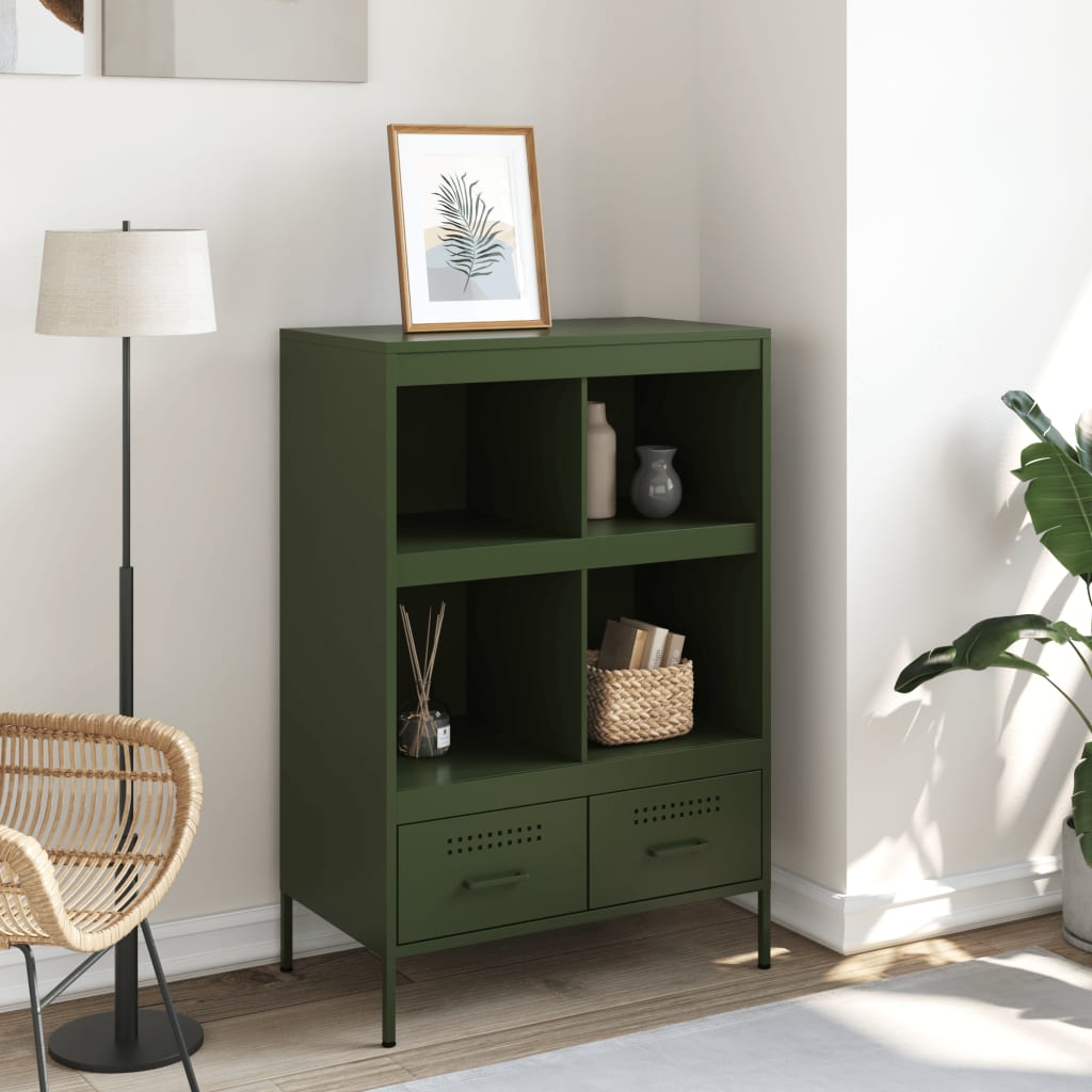 vidaXL Highboard Olive Green 68x39x101,5 cm Steel