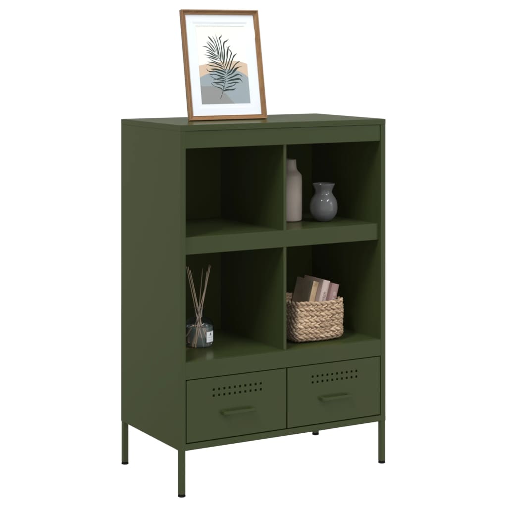 vidaXL Highboard Olive Green 68x39x101,5 cm Steel