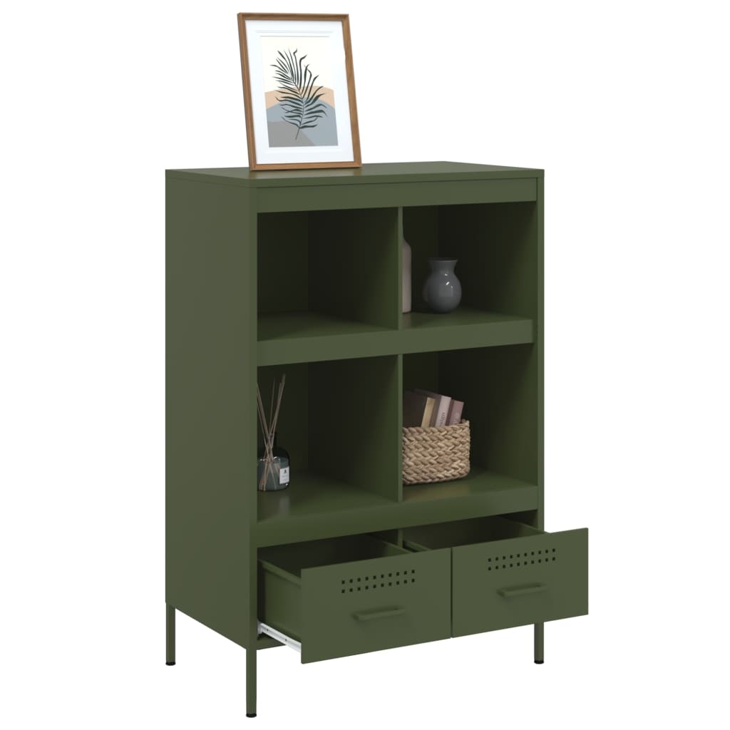 vidaXL Highboard Olive Green 68x39x101,5 cm Steel