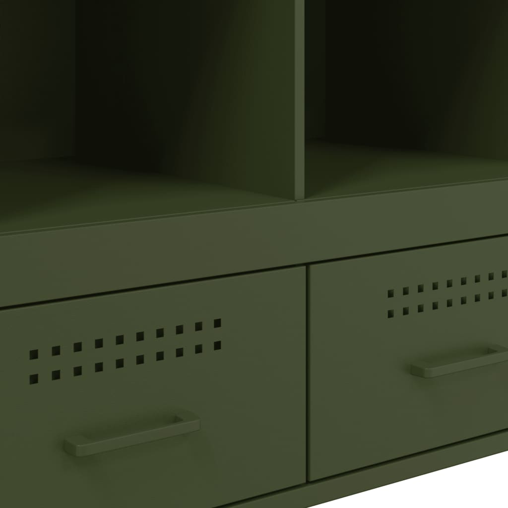 vidaXL Highboard Olive Green 68x39x101,5 cm Steel