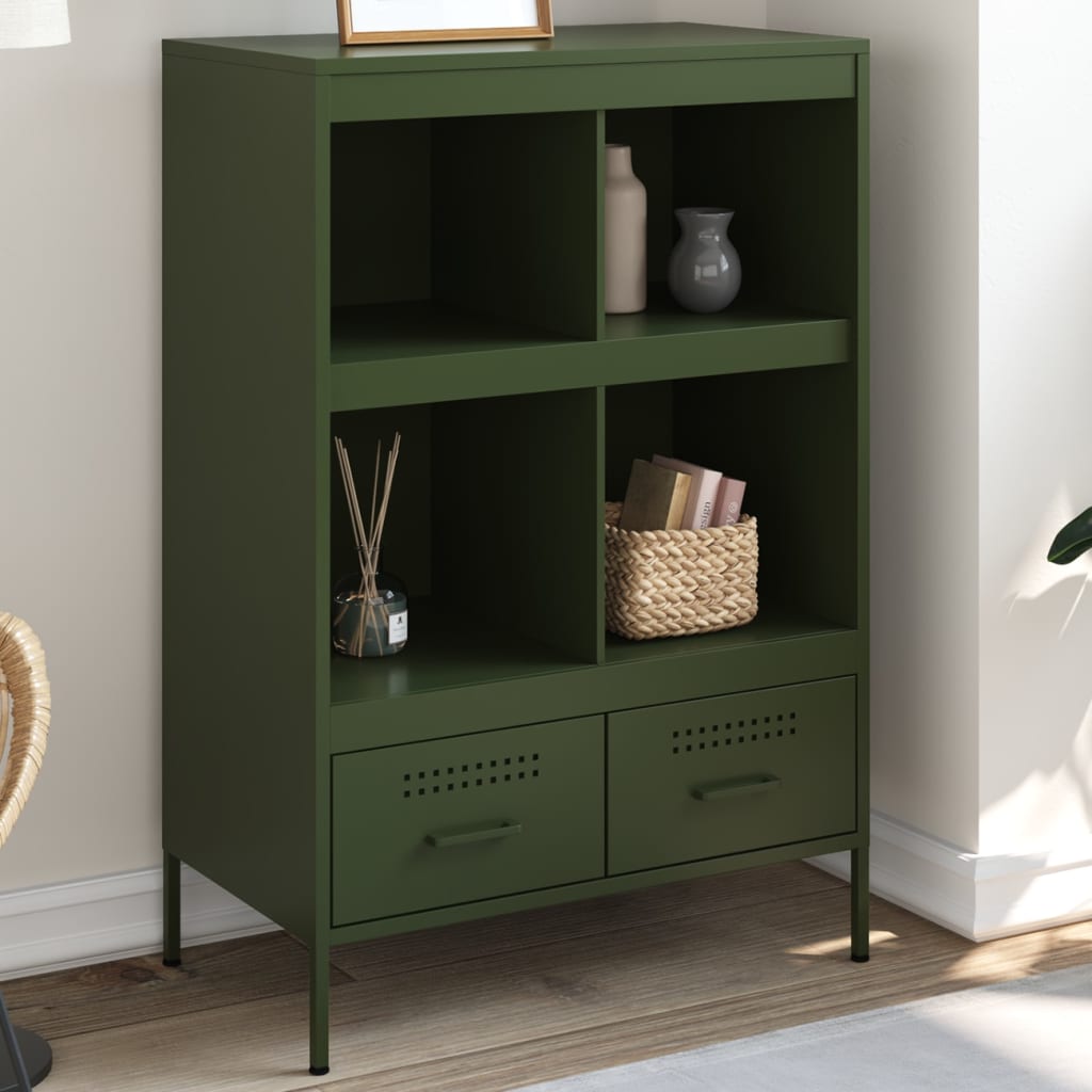 vidaXL Highboard Olive Green 68x39x101,5 cm Steel