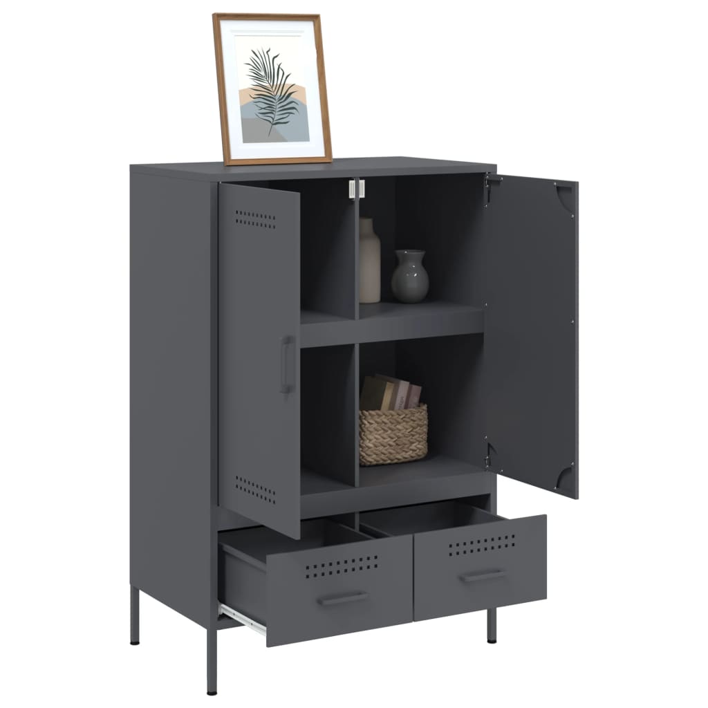 vidaXL Highboard Anthracite 68x39x101.5 cm Steel