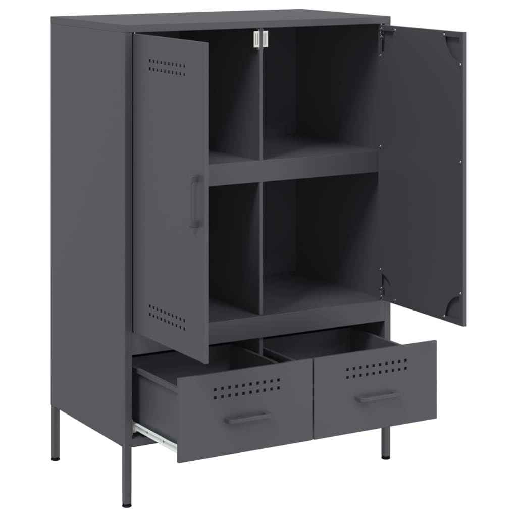 vidaXL Highboard Anthracite 68x39x101,5 cm Steel