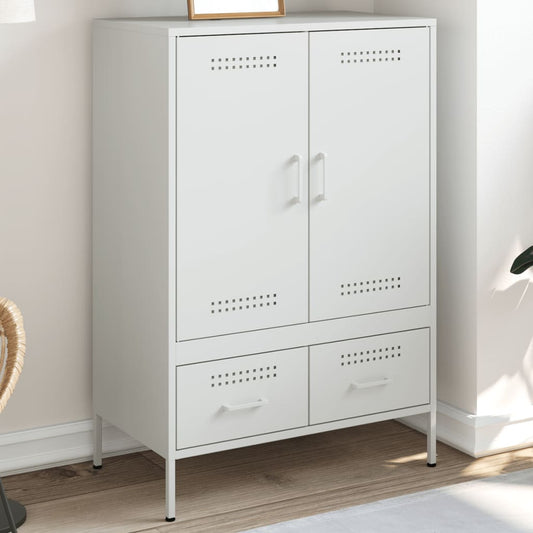 vidaXL Highboard White 68x39x101,5 cm Steel
