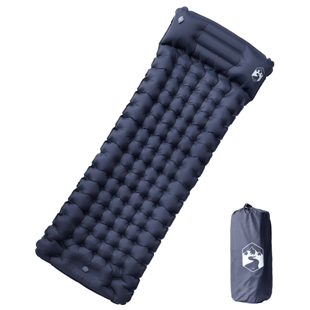 vidaXL Self Inflating Camping Mattress with Pillow 1-Person Grey