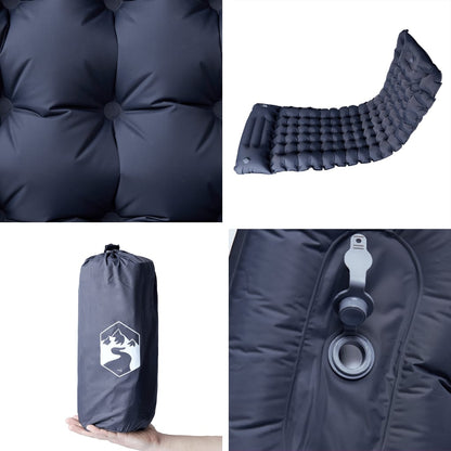 vidaXL Self Inflating Camping Mattress with Pillow 1-Person Grey