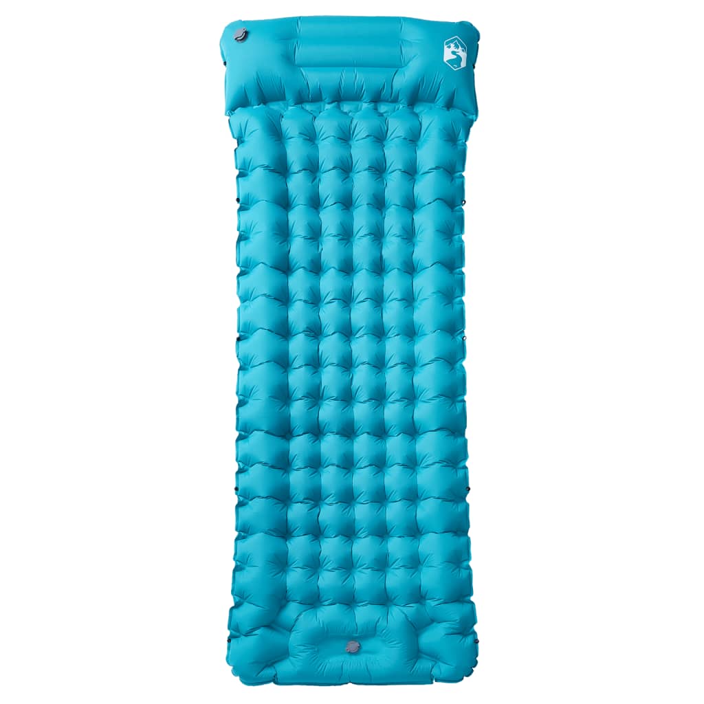 vidaXL Self Inflating Camping Mattress with Pillow 1-Person Blue