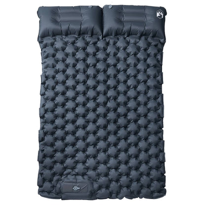 vidaXL Self Inflating Camping Mattress with Pillows 2-Person Grey