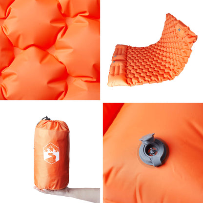 vidaXL Self Inflating Camping Mattress with Pillows 2-Person Orange