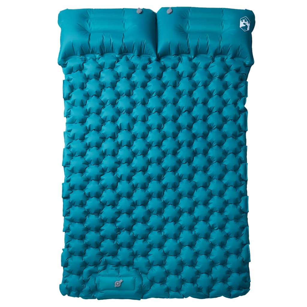 vidaXL Self Inflating Camping Mattress with Pillows 2-Person Blue