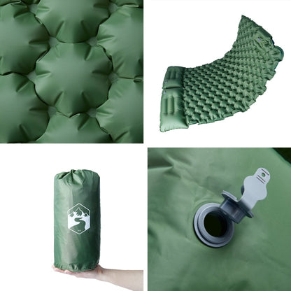 vidaXL Self Inflating Camping Mattress with Pillows 2-Person Green