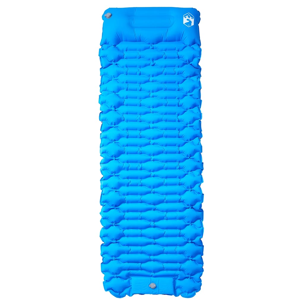 vidaXL Self Inflating Camping Mattress with Pillow 1-Person Blue
