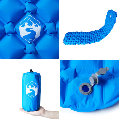 vidaXL Inflating Camping Mattress 1-Person Blue 190x58x6 cm