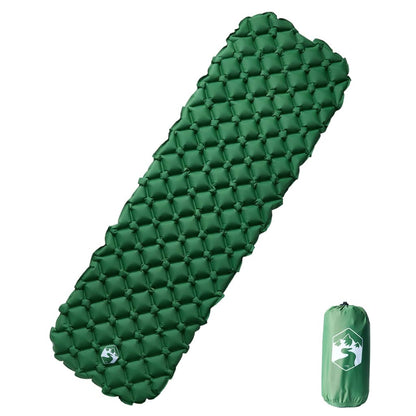 vidaXL Inflating Camping Mattress 1-Person Green 190x58x6 cm