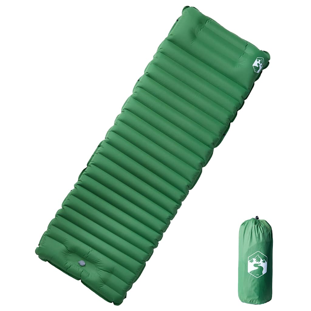 vidaXL Self Inflating Camping Mattress with Pillow 1-Person Green